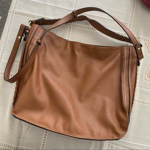 Leather Side Braided Shoulder Handbag